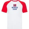 Baseball supporter t-skjorte "RØD/HVIT"