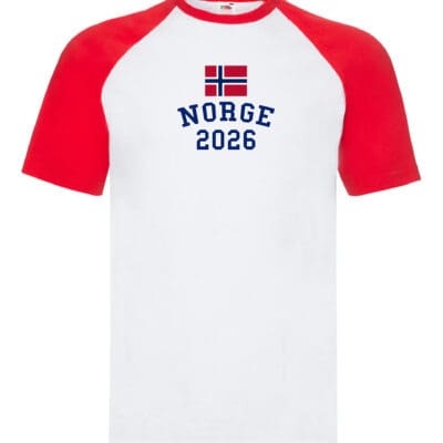 Baseball supporter t-skjorte "RØD/HVIT"