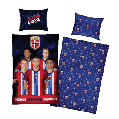 Offisiell Norges Fotball Landslag FC Sengesett Med Print (140x20, 50x70cm)