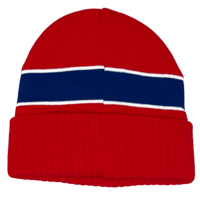 Alternative view of Lue med norgedesign | Varm og komfortabel strikkelue i rødt, hvitt og blått